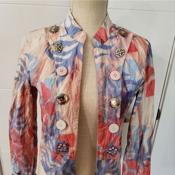 Custo Barcelona Vintage Open Front Jacket Size 38/S - Picture 2 of 10
